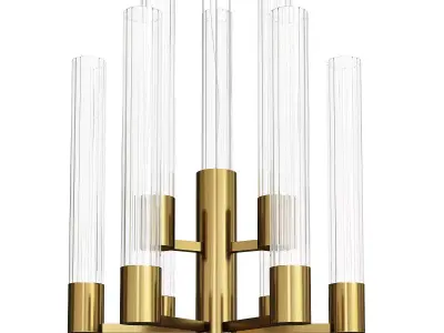 Jenae Glass Tubes Chandelier 9 Low-poly 3D model