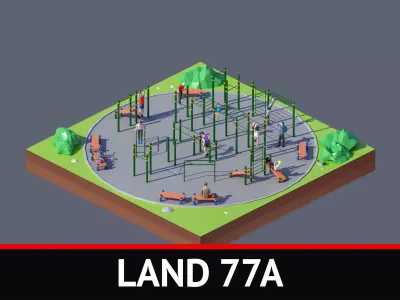 land 77A Low-poly 3D model