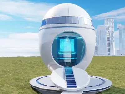 Futuristic residential house 02 3D model