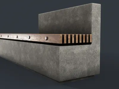 Modern Outdoor Bench 34 PBR Game Ready Low-poly 3D model