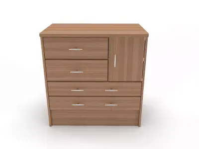 commode 3 wooden chest of drawers 3D model