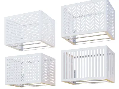 Baskets for air conditioning on the facade 2 3D model