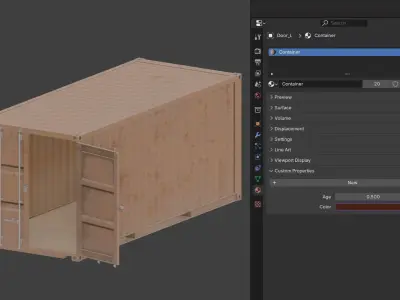 20ft Shipping Container clean dirty color variation Low-poly 3D model