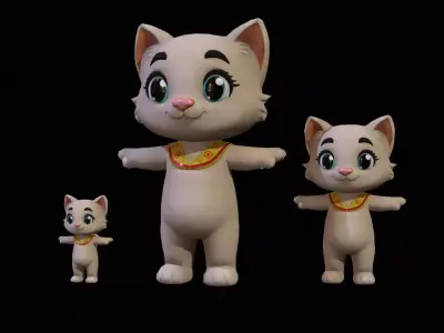 Cat8Pack3 Low-poly 3D model