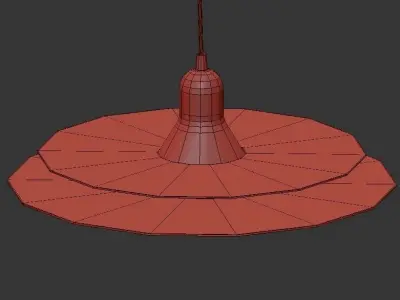 Cymbal modern pendant light with clear glass shade 3D model