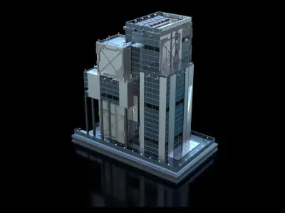 Futuristic Future Modern City Building Skyscraper 09 3D model