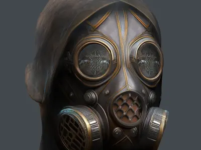 Gas mask helmet 3d model military combat Low-poly Low-poly 3D model