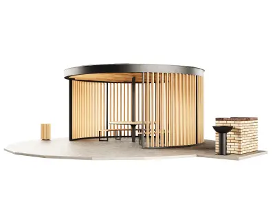Barbecue gazebo 3D model