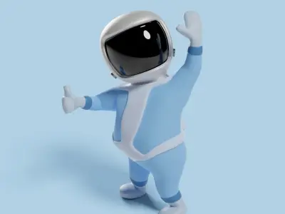 Rigged Little Space Boy Cartoon Character  3D model