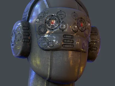 Gas mask helmet scifi Low-poly character art game space Low-poly 3D model 6