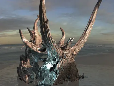 Alien Dragon God Bone Massive 10 3D model