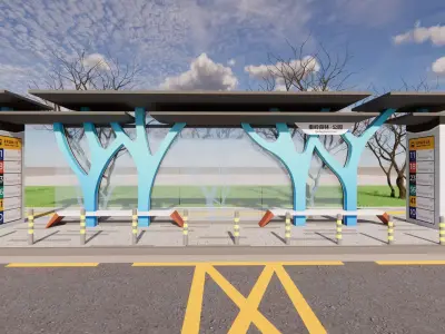 Bus Stop Collections -B9 3D model