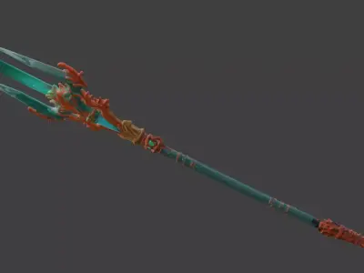 Legendary Trident of Atlantis 3D Model V02 Low-poly 3D model