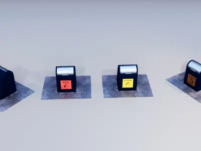 Urban Recycling Container 2 Low-poly 3D model