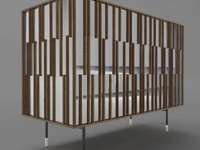 Drops Night Chest of Drawers  and Bedside Drawer 3D Model Pack