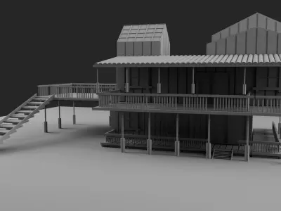 Medival house Low Poly Low-poly 3D model