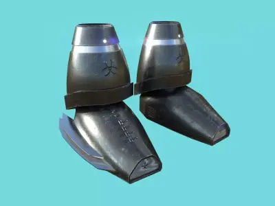 Sci-Fi Boots 03 - Character Design - Megaman Robot Style Low-poly 3D model