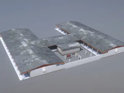 MilitaryBase PortoVelho Barracks 01 Low-poly 3D model