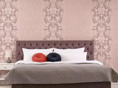 Blush Scroll Panel Wallpaper Texture