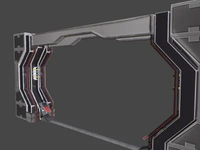 Sci-Fi Piller - Door Low-poly 3D model