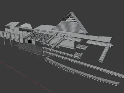 Edo Japan Modullar Assets Untextured Free low-poly 3D model