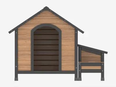 Outdoor Wooden Dog House 03 3D model