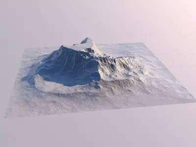 Iceberg Mountain Landscape 3D Model Sci Fi Futuristic Object 3D model
