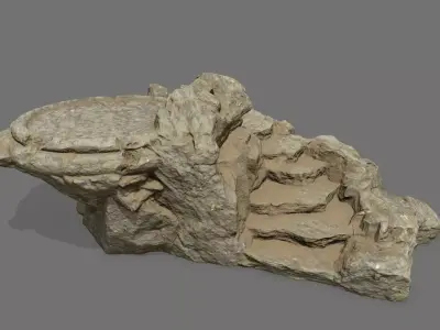 Ladder 7 rock Low-poly 3D model