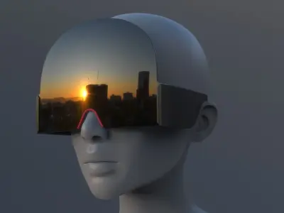 KENZO style fashion sci fi glasses  3D model