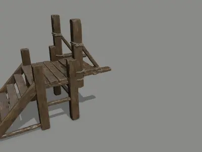 Wood  Bridge  1 Low-poly 3D model