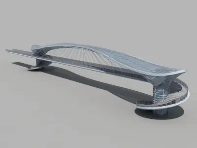 Pedestrian Bridge 3D model