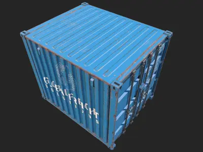 Low Poly PBR Shipping Container 10ft Low-poly 3D model