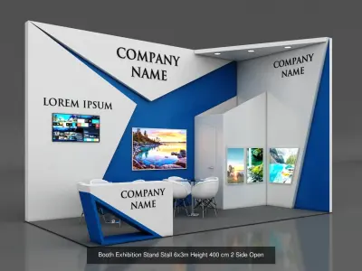5 Exhibition Stand Stall Booth 3D model Collection 3D Model Pack get