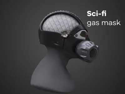 Sci-fi Gas mask - PBR - Lowpoly - Low-poly 3D model