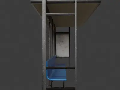 Bus Stop Low-poly 3D model