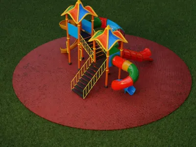 Clean childrens playground 3D model