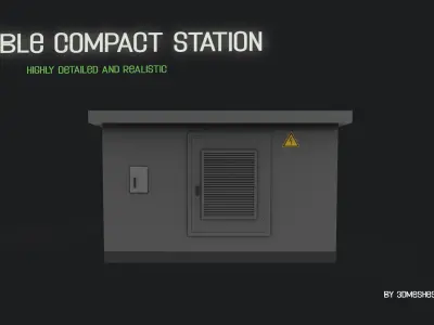 Cable compact station Low-poly 3D model