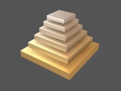 Layer Pyramid v2 003 Low-poly 3D model
