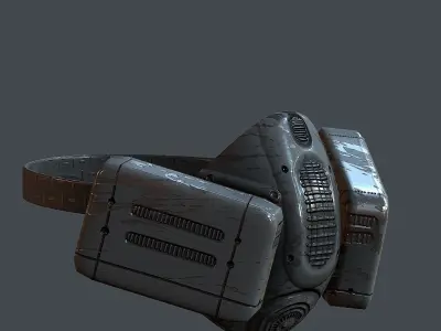 Gas mask helmet 3d model scifi Low-poly  Low-poly 3D model