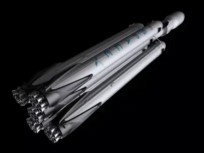 Falcon Super Heavy  Fully Reusable rocket 3D model