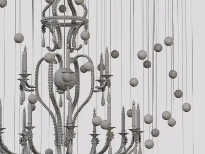 Contemporary Le Merveilleux Black Chandelier  3D model