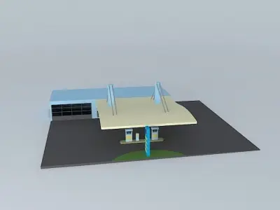 Gas station NEG Free 3D model