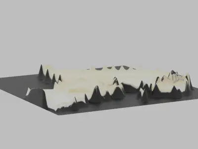 Kuwait Map Country Low-poly 3D model