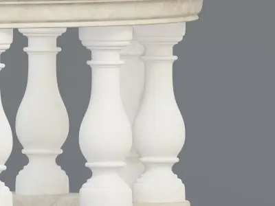 Stone balcony railing 3D model