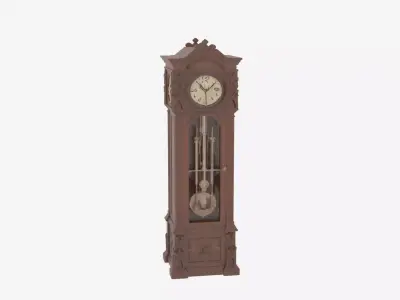 Exquisite 3D Model of Mahogany Grandfather Clock 3D model
