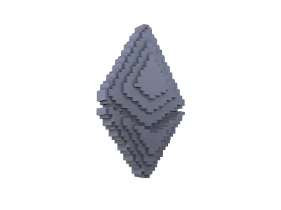 Voxel Ethereum v2 004 Low-poly 3D model