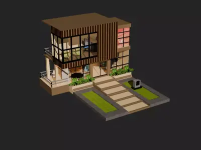 Modern Office Exterior 3D Model 3D model