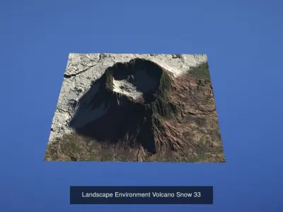 5 Landscape Environment Volcano Snow Volume 07 3D Model Pack