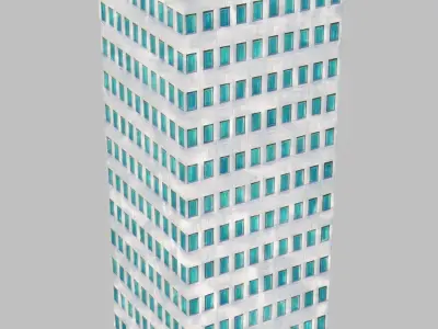 Skyscraper tall building Low-poly 3D model