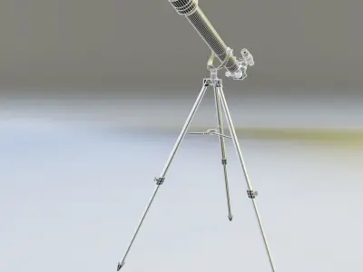 Telescope on tripod Low-poly 3D model